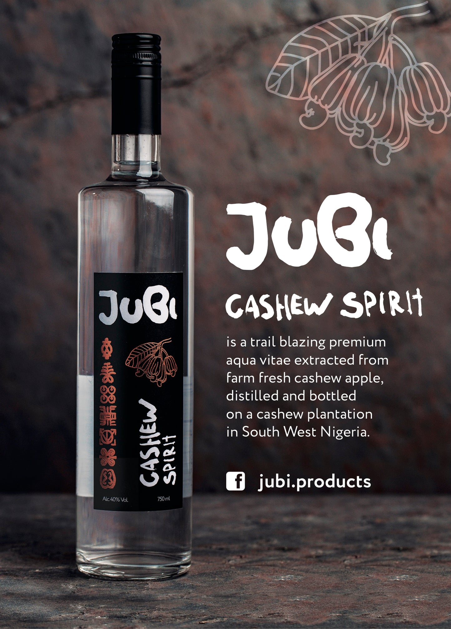 JUBI Cashew Spirit 75cl